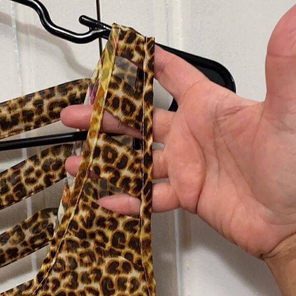 Material Girl Animal Print Cropped Tank Blouse L - Picture 4 of 8